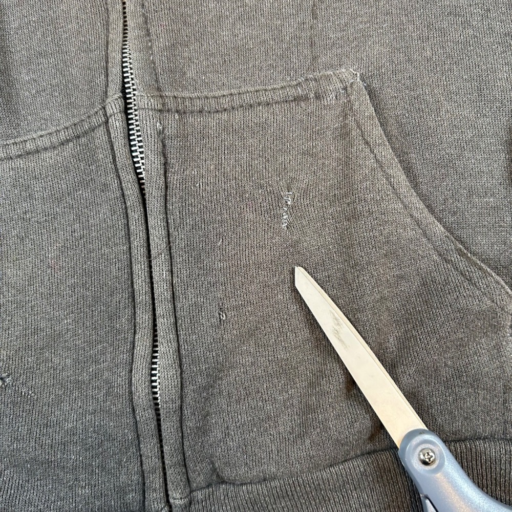 Vintage 80s Tultex Zip Up Hoodie Mens XL Brown Distressed Sun Faded Made In USA - Picture 9 of 16